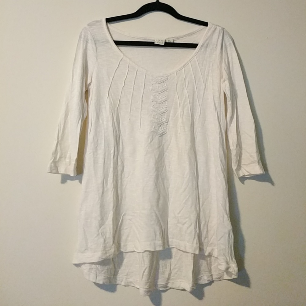 Flowy white beaded shirt